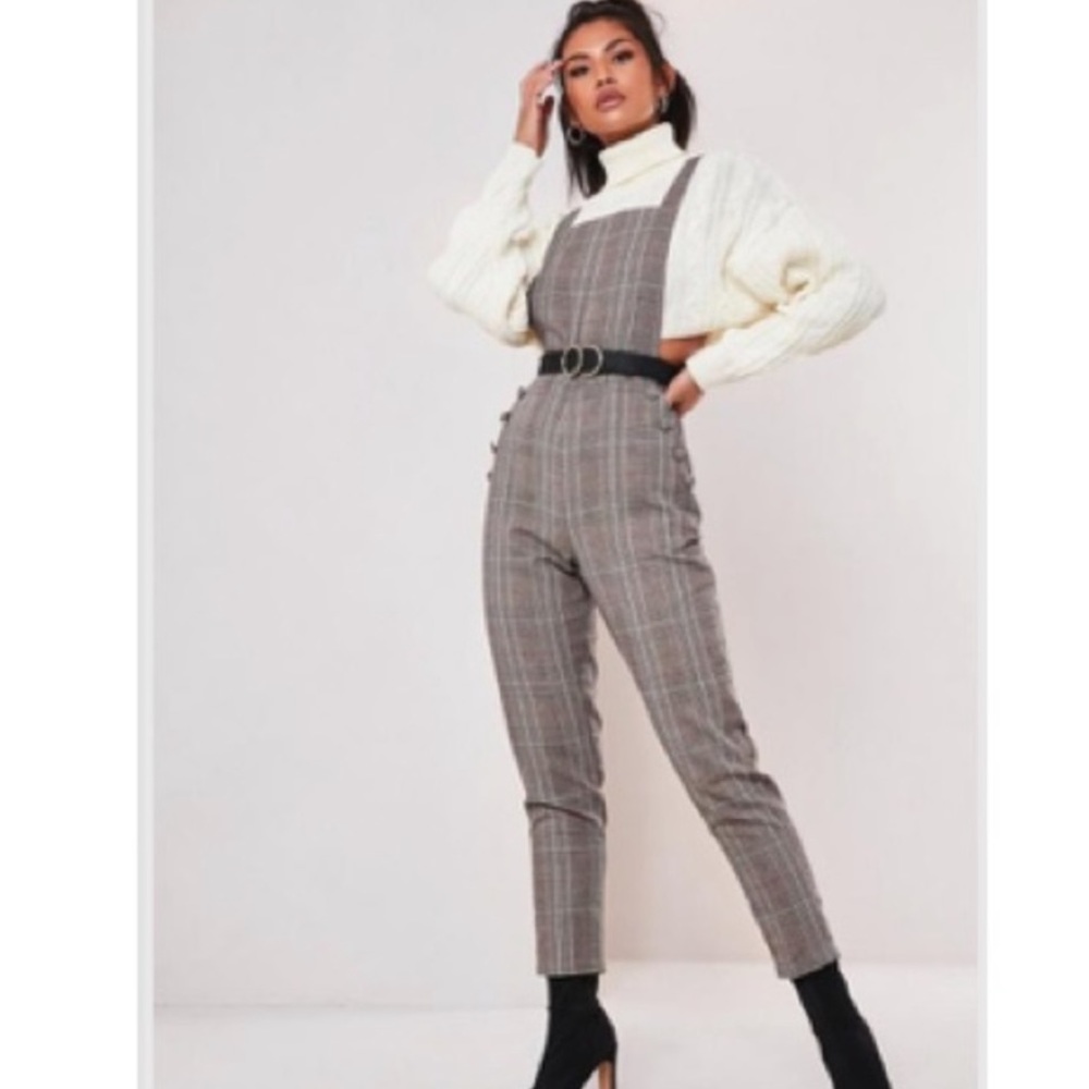 Plaid overalls / jumpsuit